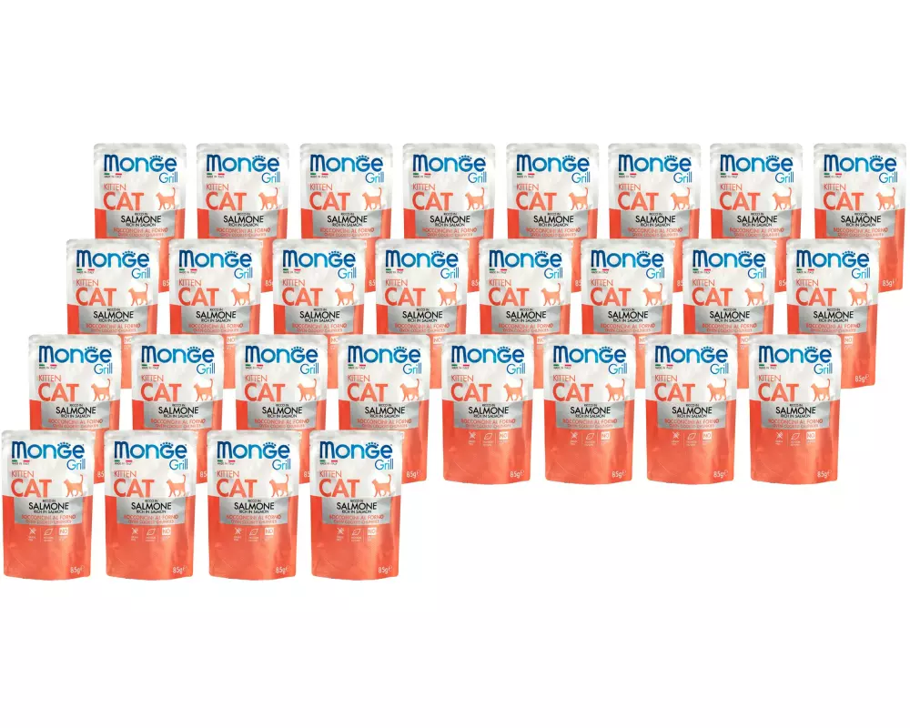 Monge Nassfutter Grill Kitten, Lachs, 28 x 85 g