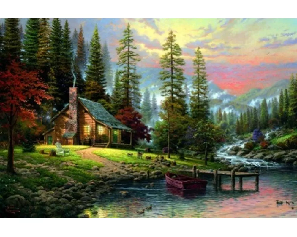 Haus in den Bergen. Puzzle 500 Teile