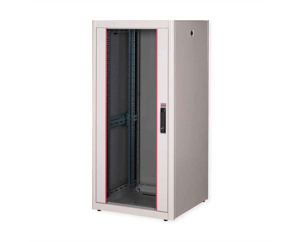 ROLINE 19-Zoll Netzwerkschrank Basic 26 HE, 600x600 BxT Glastür grau