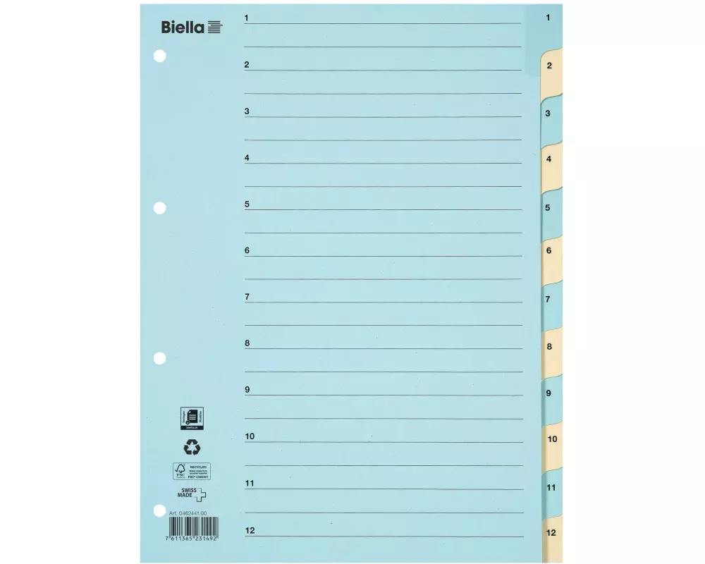 Biella Register A4 1 - 12 Karton