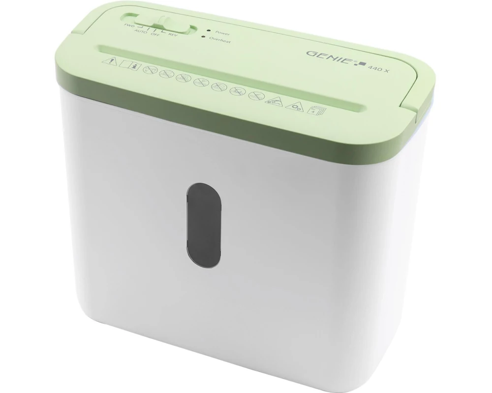 Genie Aktenvernichter 440X Weiss/Grün P4, 4 Blatt