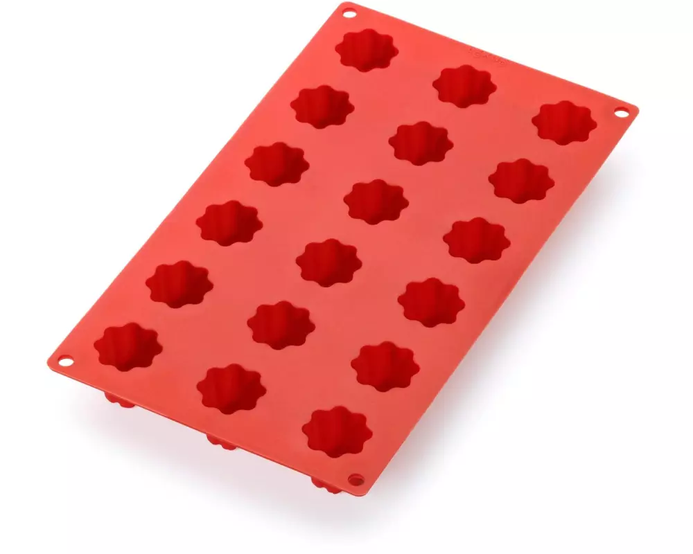Lékué Cannelés Backform Mini, Silikon, Rot, 18 Mulden