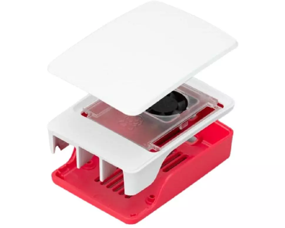 Raspberry Pi Gehäuse SC1159 mit Lüfter Rot/Weiss, Raspberry Pi 5