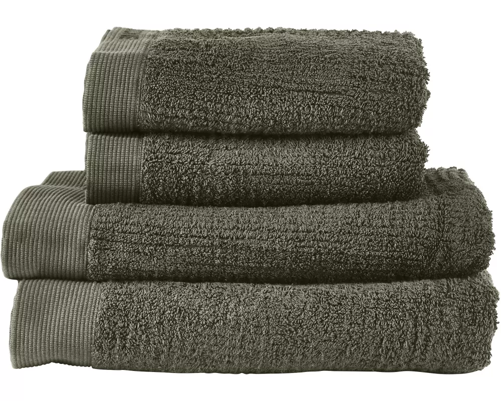Zone Denmark Handtuch Classic 4 Stck. Olive green 100% Baumwolle/600 g