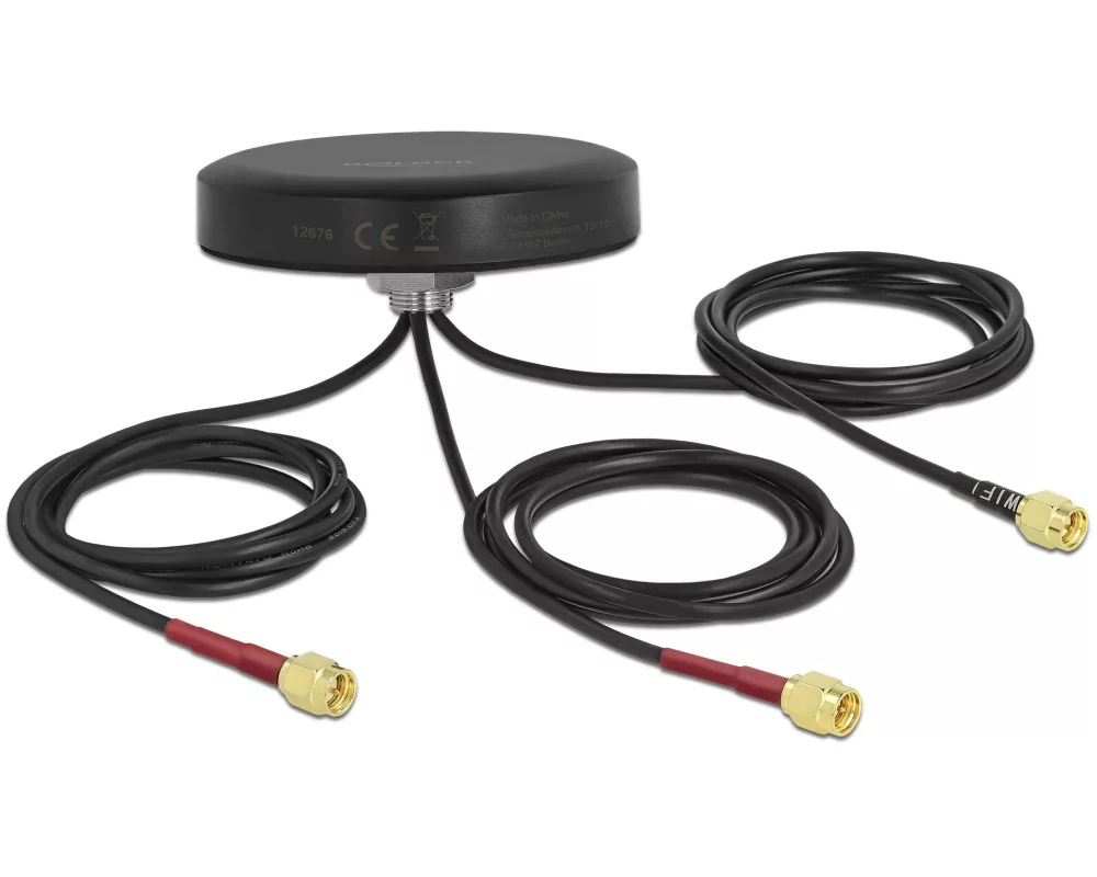 Delock LTE/WLAN/GPS-Antenne LTE MIMO Dualband SMA 2 dBi Rundstrahl