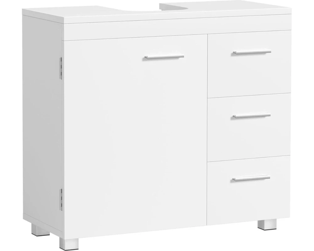 VASAGLE Waschbeckenunterschrank 30 x 64 cm, Weiss