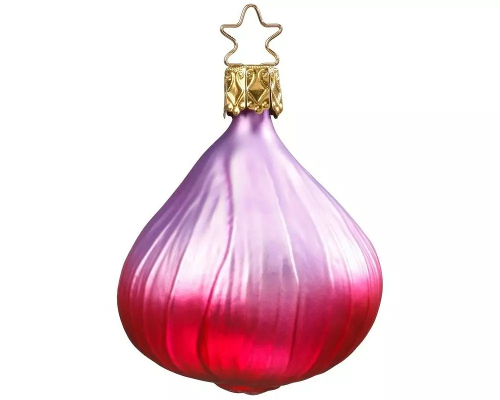 Inge Glas Manufaktur Weihnachtskugel Zwiebel Rot