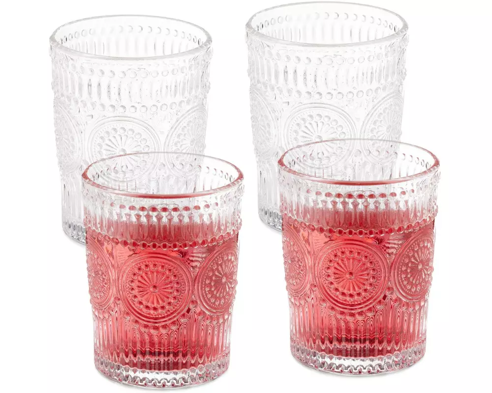 relaxdays Trinkglas 4er Set, 300 ml