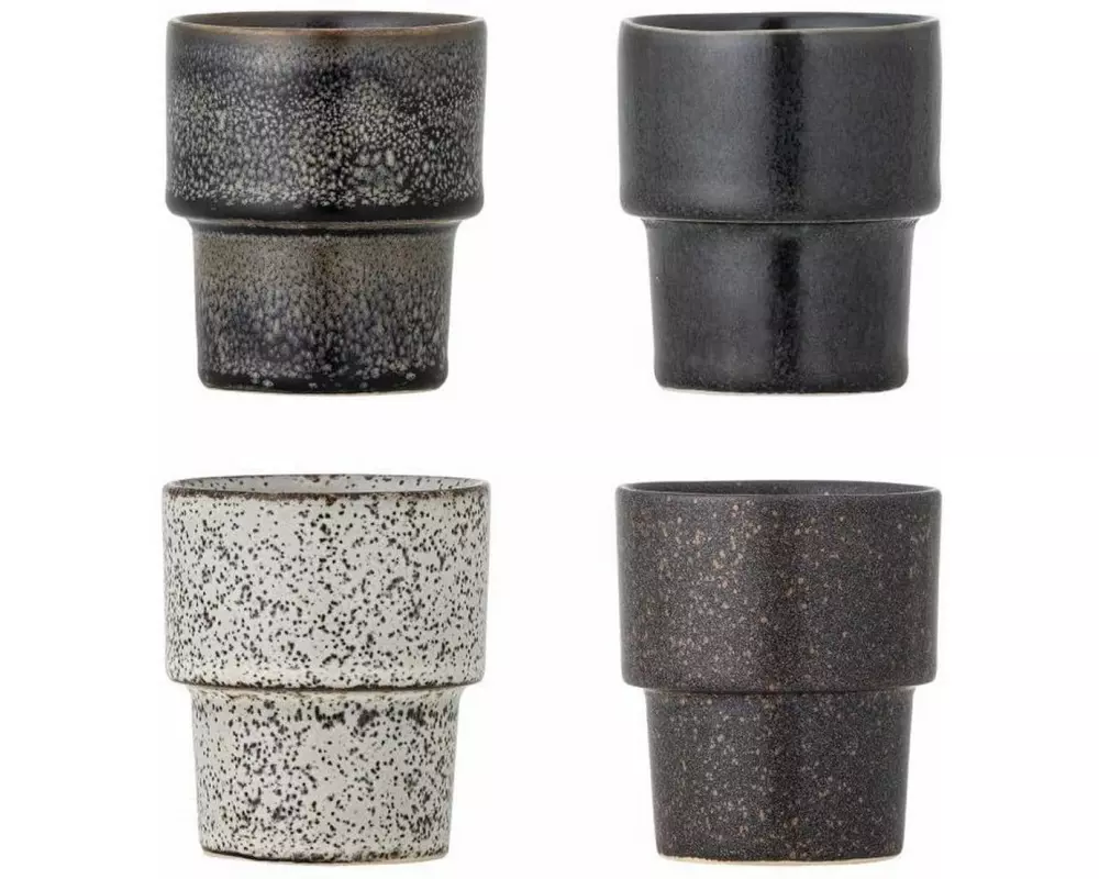 Bloomingville Espressotasse Ewan, 75 ml, Braun-Schwarz, 4 Stück