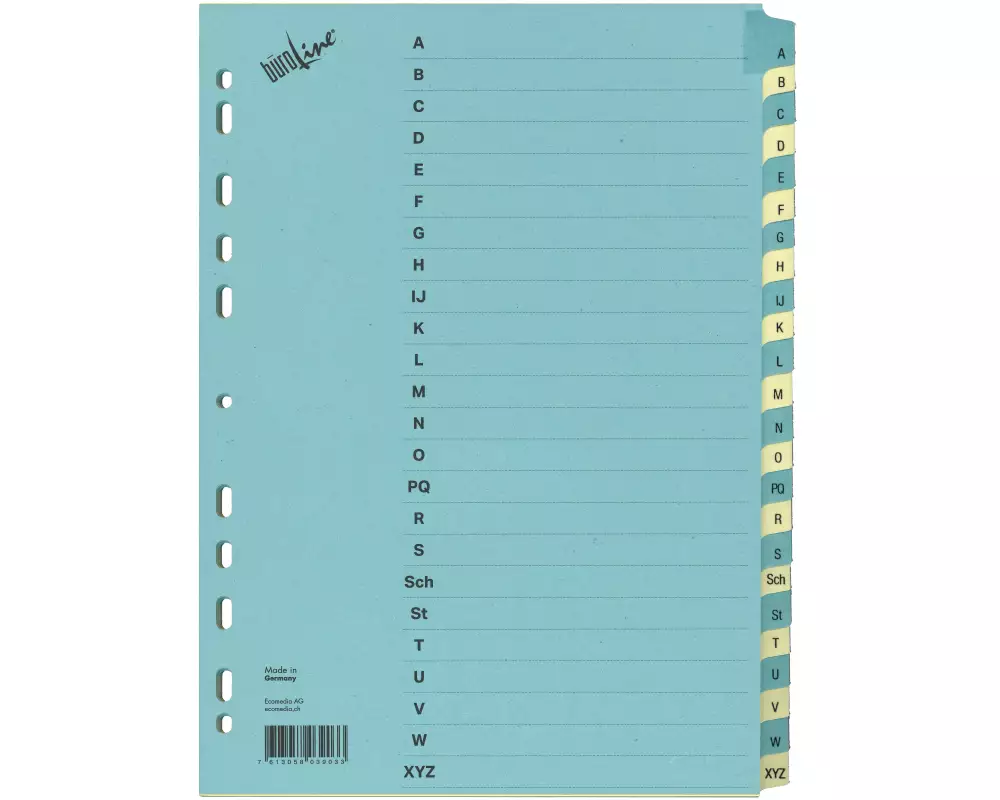 BÜROLINE Kartonregister A4 40573 blau/beige A-Z