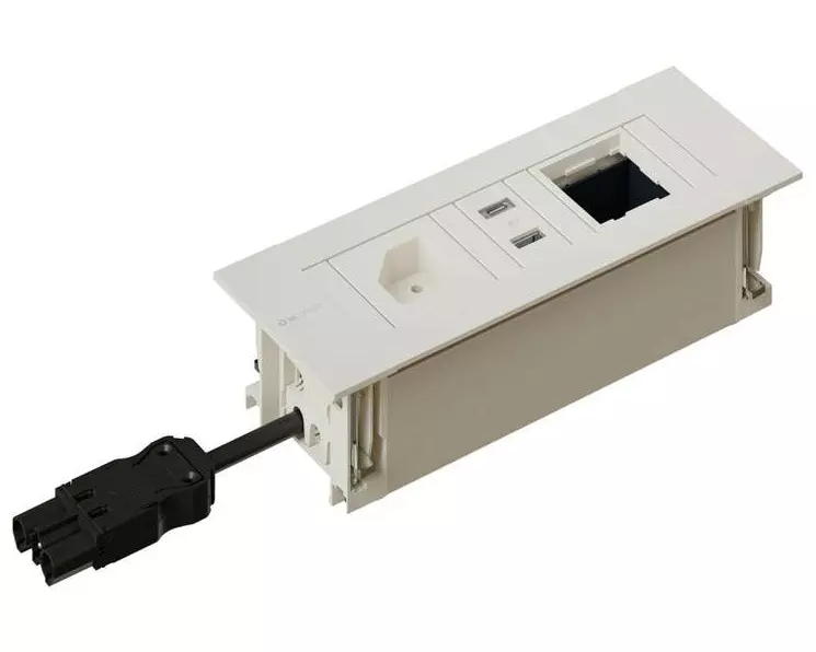 max connect Steckdoseneinheit INTRO2.0 T13, USB-A/C, Leermodul Weiss