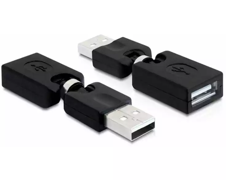 Delock USB 2.0 Adapter USB-A Stecker - USB-A Buchse, rotierbar