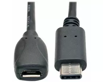 EATON TRIPPLITE USB 2.0 Adapter Cable - USB-C to USB Micro-B, M/F, 6in. 15.24cm