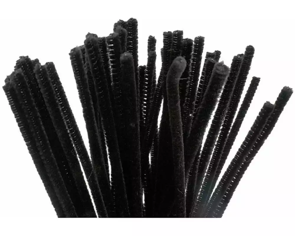 Creativ Company Chenilledraht 6 mm 50 Stück, Schwarz