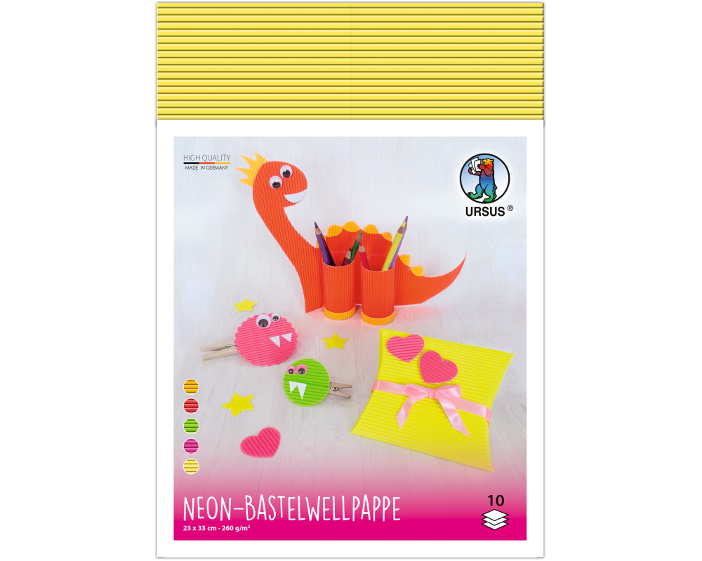 URSUS Wellkarton 23x33cm 10310099 neon assortiert 10 Blatt