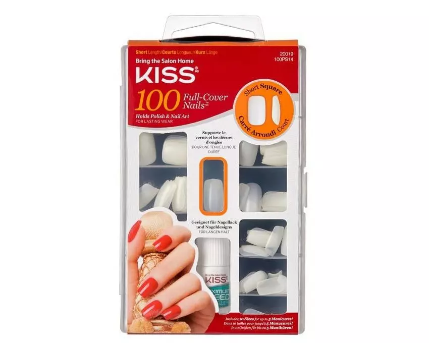 Kiss Kunstnägel-Set Plain Full Cover Square 100 Stück