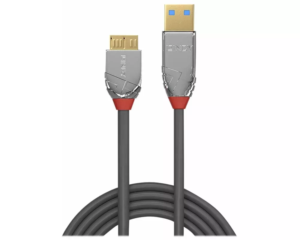 LINDY Cromo Line USB Cable, USB 3.0, USB/A-MicroB M-M, 1m