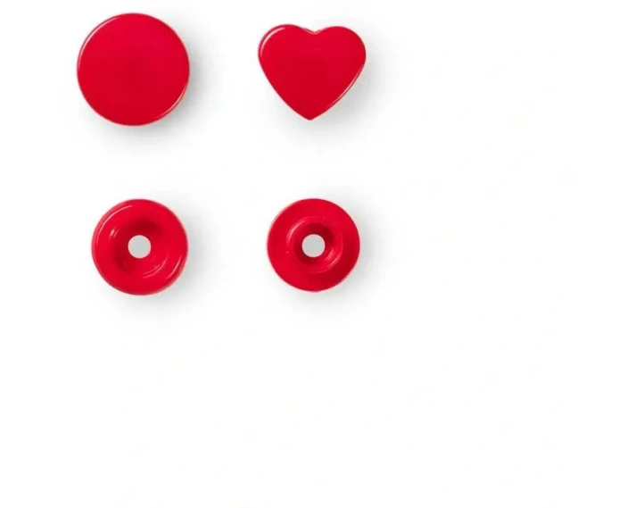 Prym Druckknöpfe Color Snaps Herz, Rot, 12.4 mm, 30 Stück