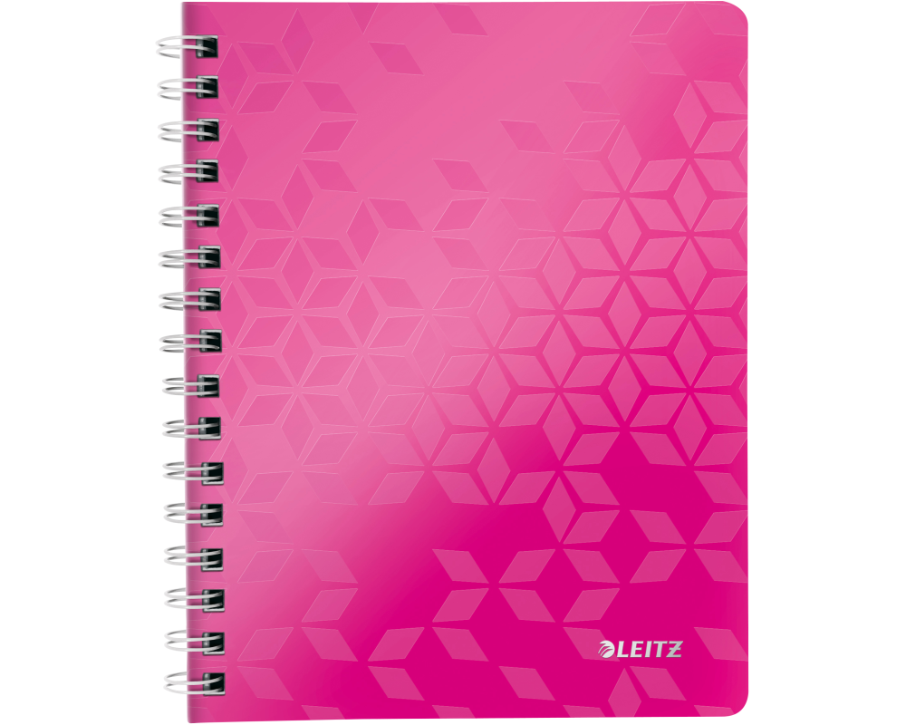 LEITZ Spiralbuch WOW PP A5 46390023 pink 80 Blatt
