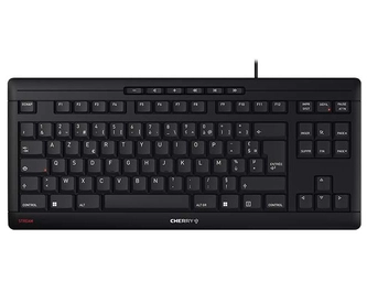 CHERRY STREAM KEYBOARD TKL Tastatur Universal USB AZERTY Französisch Schwarz