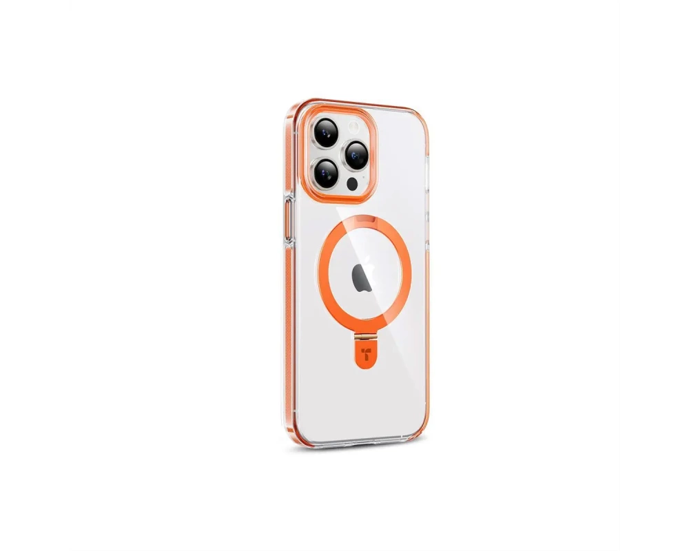 Torras UPRO Ostand Hue Hülle, iPhone 15 Pro Max, MagSafe, transparent