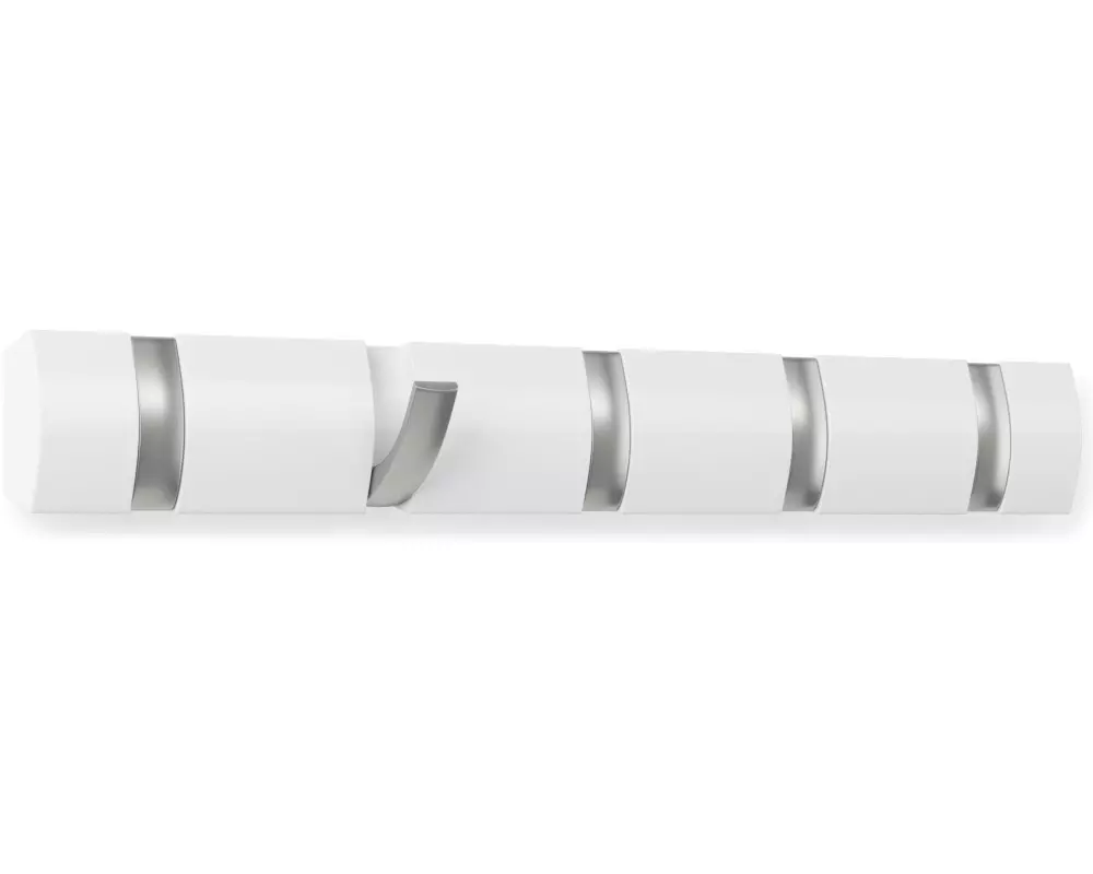 Umbra Wandgarderobe Flip 5 Haken, Weiss/Silber