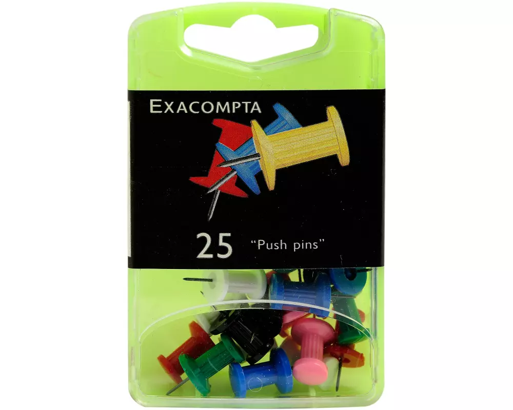 Exacompta Reissnägel Push Pins, 25 Stück, assortiert