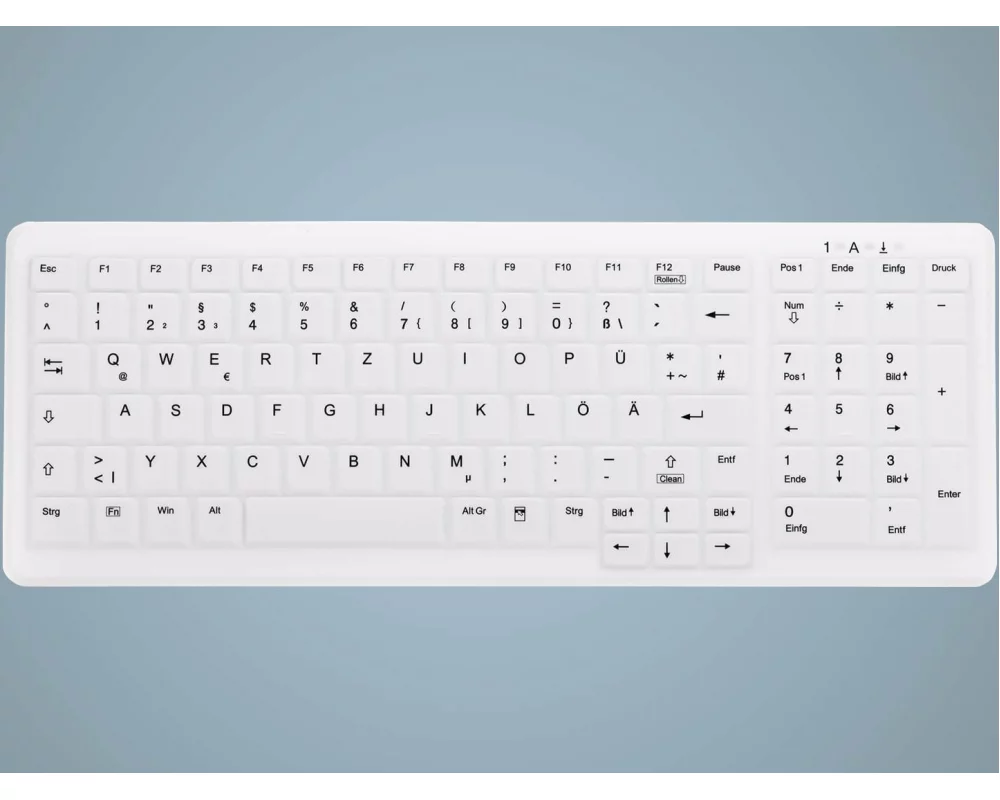 Hygiene Compact Keyboard with NumPad Sealed / USB / CH / WHITE