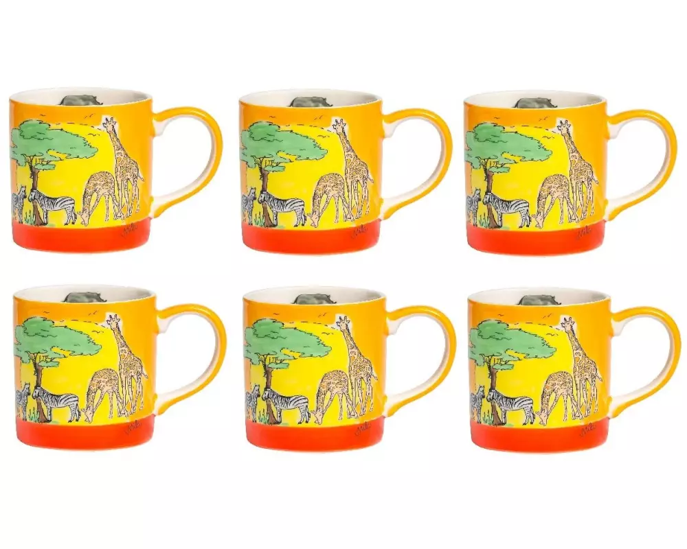 Mila Kaffeetasse Afrika 280 ml , 6 Stück, Mehrfarbig