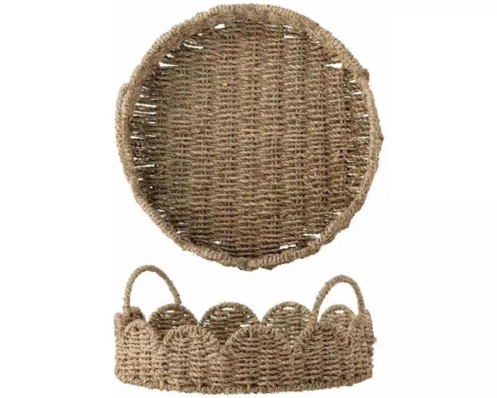 Bloomingville Serviertablett Brea, Seegras, Ø 35 cm