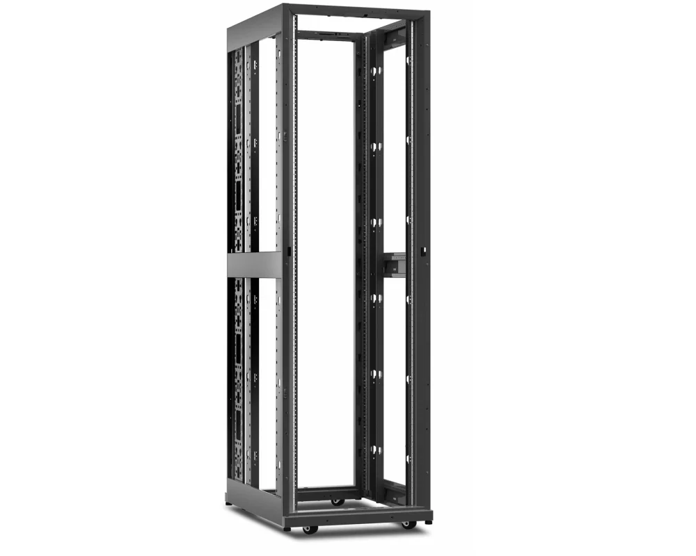 APC NetShelter AV, 42U, 600mm Wide x 825mm Deep, Enclosure, 10-32 Threaded Rails, No Sides, Roof, Doors, Black