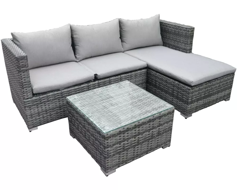 COCON Loungeset Brissago, Grau, 4 Sitzplätze