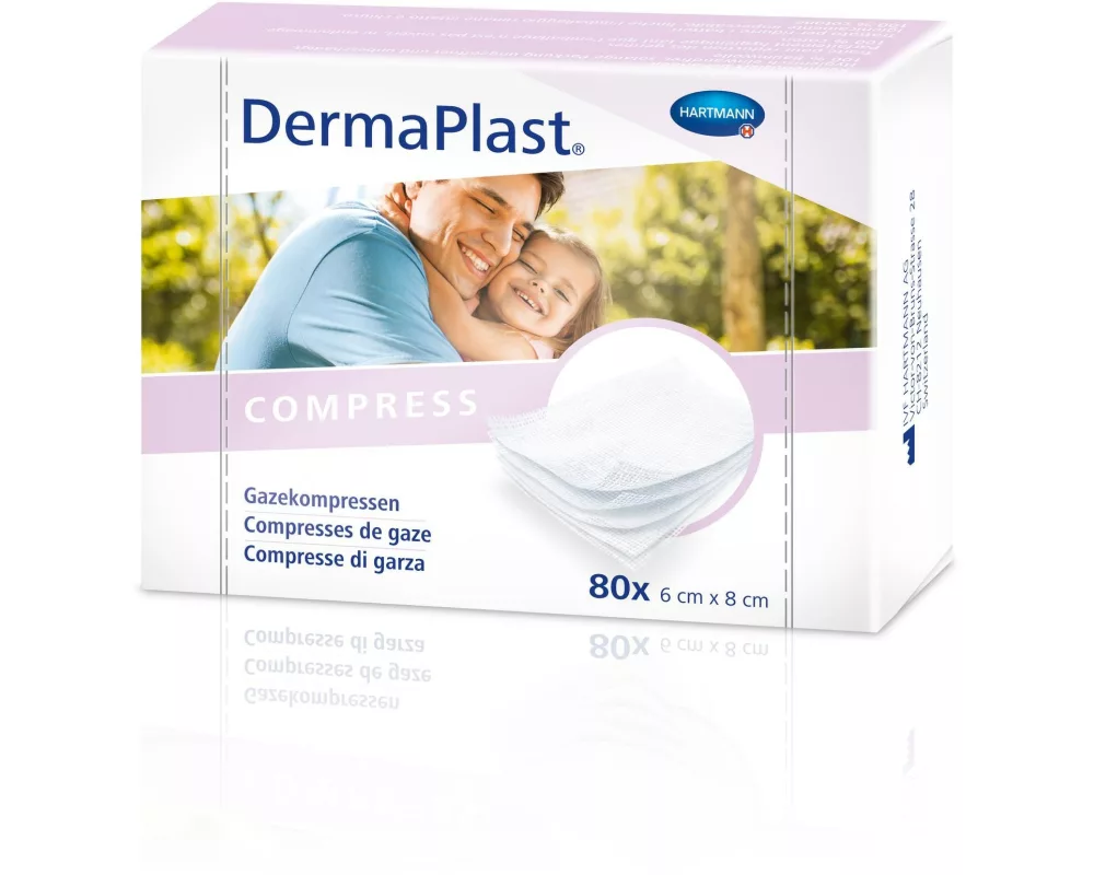 DermaPlast Gazekompresse steril 6 cm x 8 cm 80 Stück