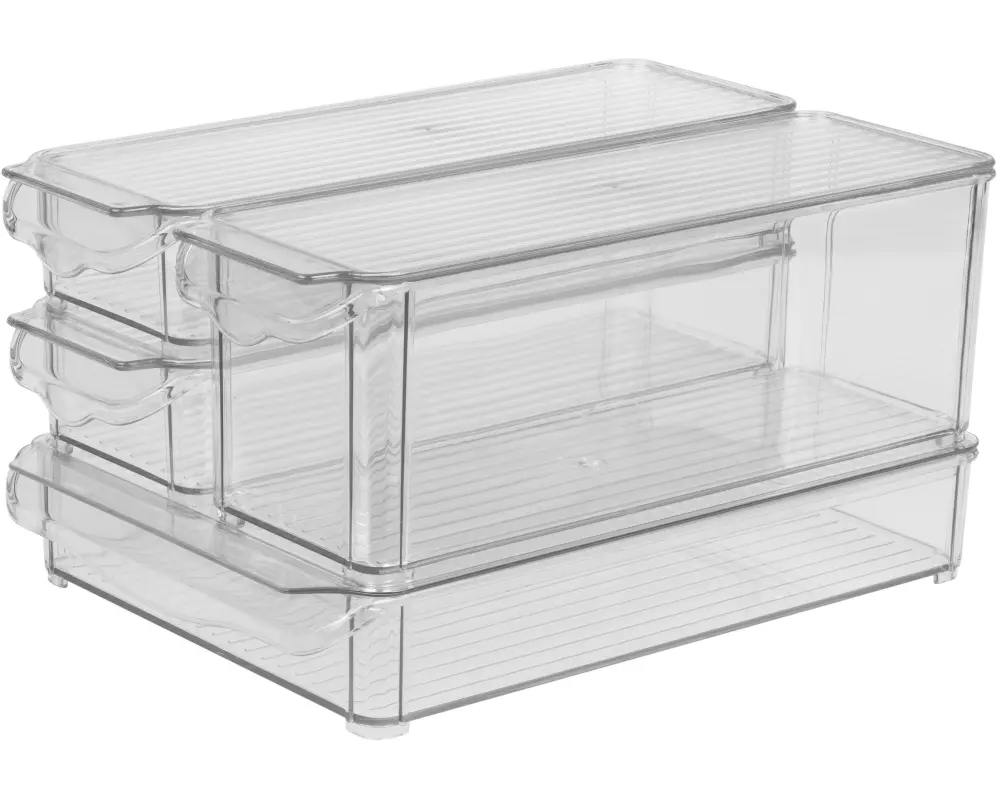 FTM Kühlschrankorganizer 4-teilig, Transparent
