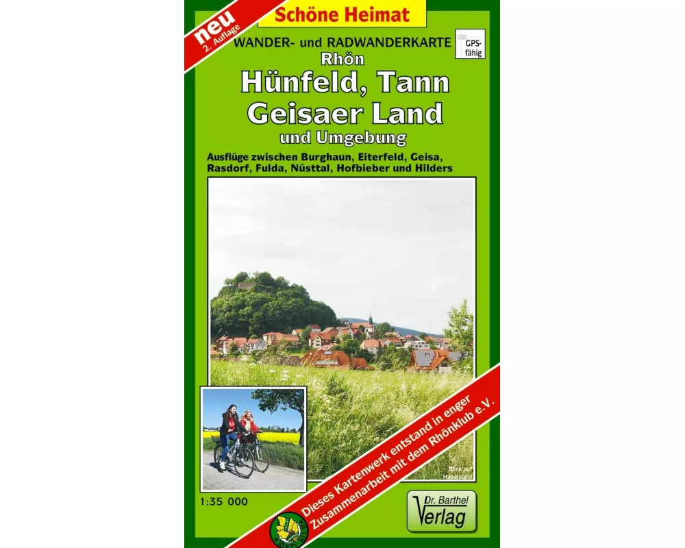 Rhön, Hünfeld, Tann, Geisaer Land und Umgebung 1 : 35 000 Radwander- und Wanderkarte