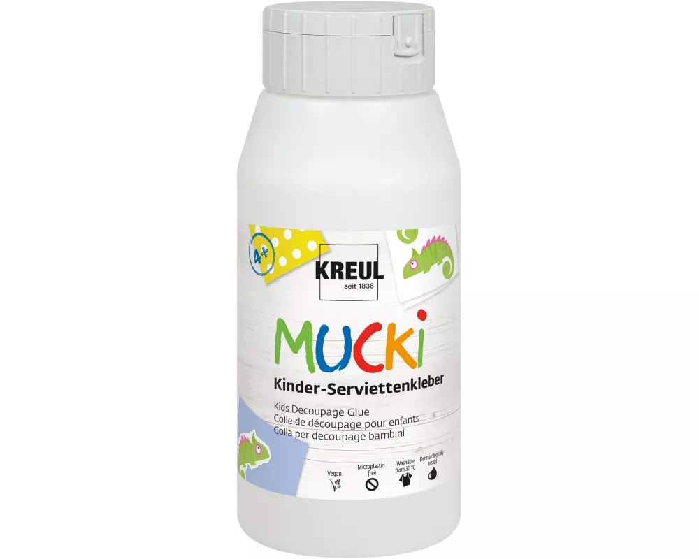 Kreul Servietten-Lack & Kleber Mucki 750 ml, Transparent