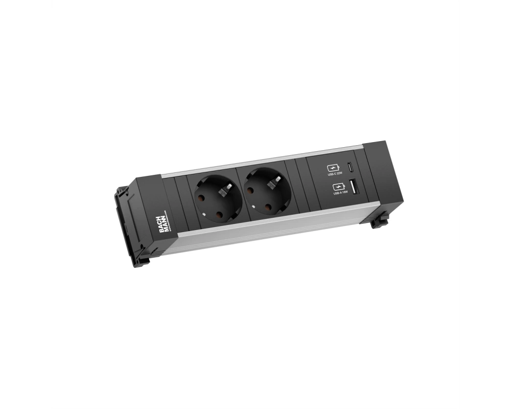 BACHMANN POWER FRAME 2xSchutzkt. USB A&C, USB Charger 22W 0,2m GST18