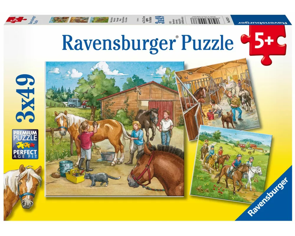 Kinderpuzzle 3x49 Teile - Mein Reiterhof