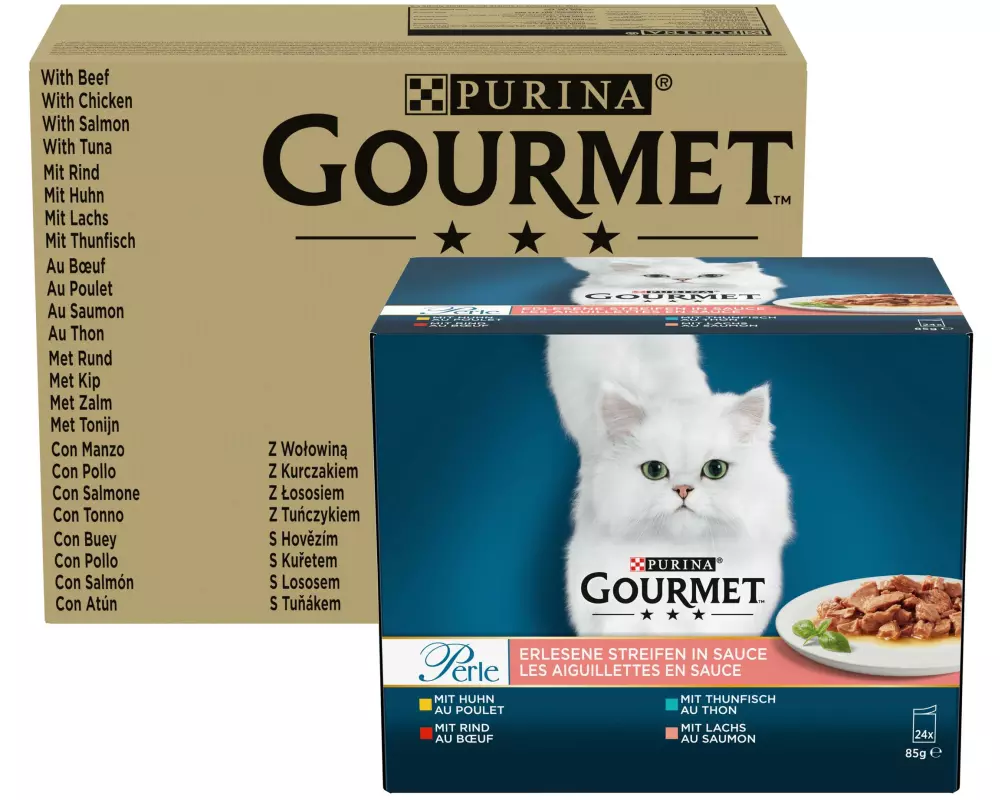 Purina Gourmet Gourmet Perle Fleisch und Fisch Sauce 96 x 85 g + 24 x 85 g