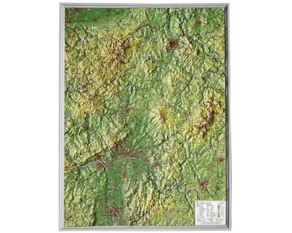 Hessen klein 1:700.000 Reliefkarte