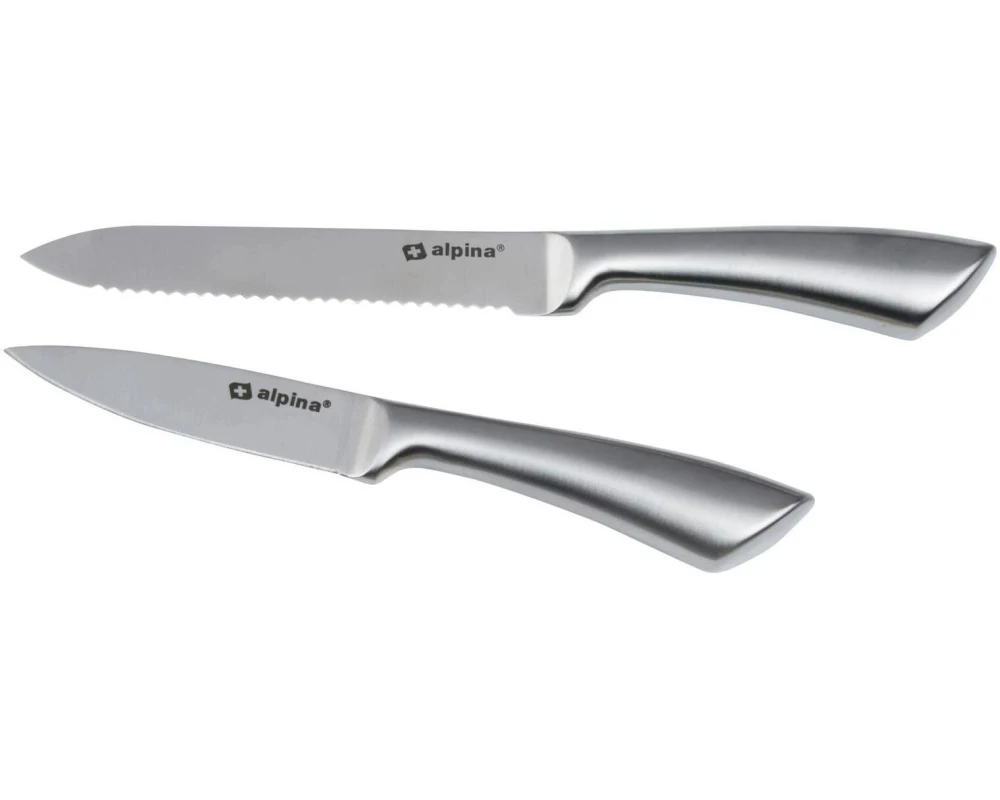 alpina Kochmesser-Set 20 cm/ 24 cm, Silber