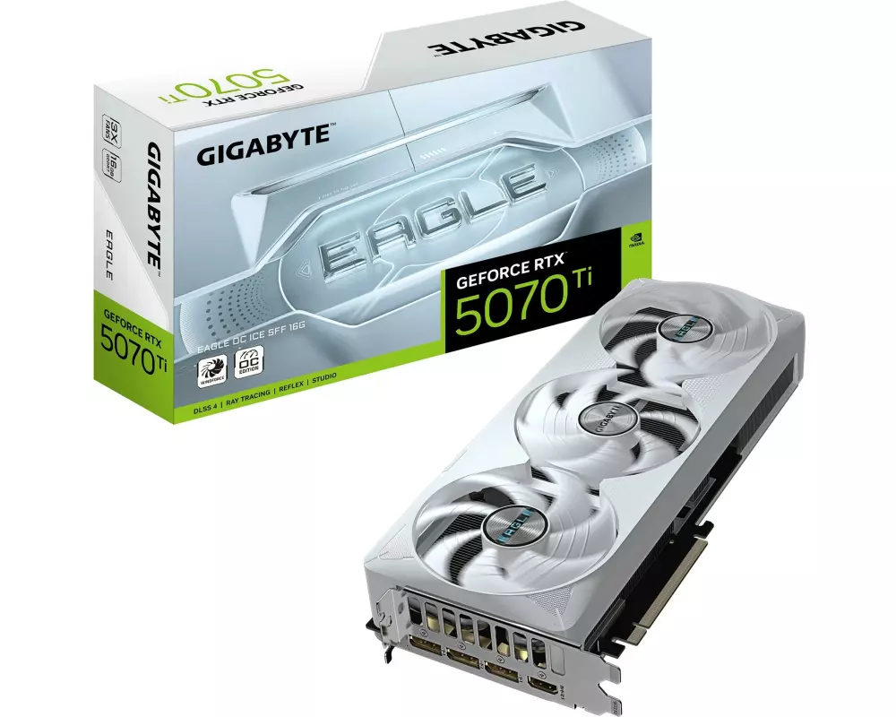 Gigabyte Grafikkarte GeForce RTX 5070 Ti EAGLE OC ICE SFF 16 GB