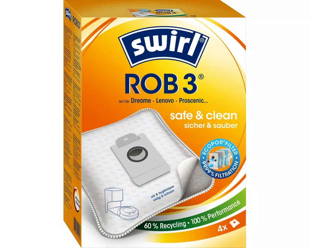 Swirl Staubfilterbeutel ROB 3 EcoPor 4 Stück