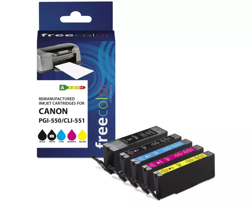 Freecolor Tinte Canon PGI-550 / CLI 551 Multipack Color
