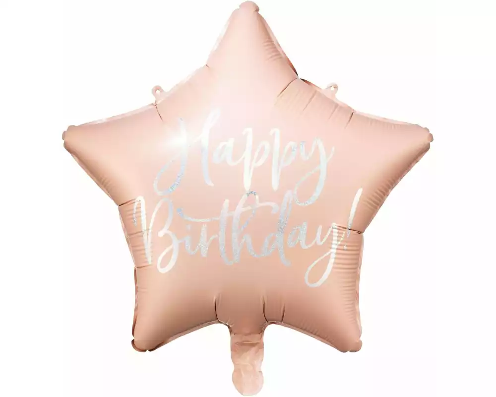 Partydeco Folienballon Happy Birthday Rosa