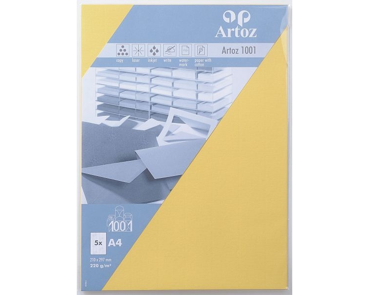 ARTOZ Karten 1001 A4 107696142 220g, lichtgelb 5 Blatt
