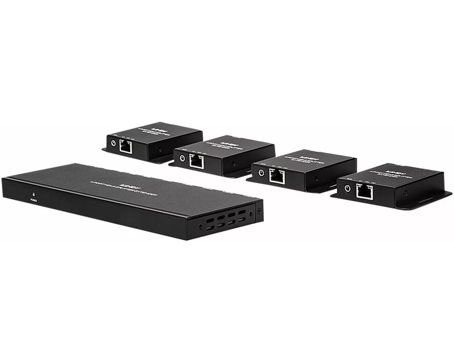 LINDY 50m Cat.6 4 Port HDMI & IR Splitter Extender inklusive Loop Out