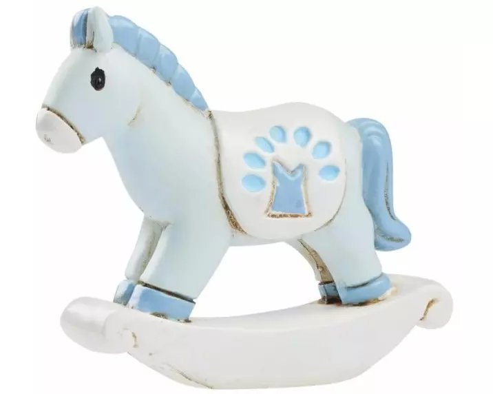 HobbyFun Mini-Figur Schaukelpferd 4 cm, Hellblau