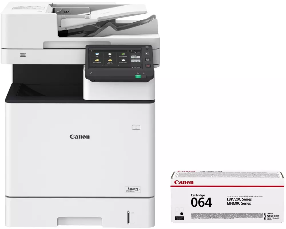 Canon Multifunktionsdrucker i-SENSYS MF832Cdw + Canon Toner 064 BK