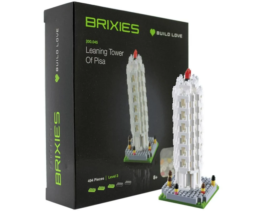 BRIXIES Bausteinmodell Schiefer Turm von Pisa aus 494 Bausteinen